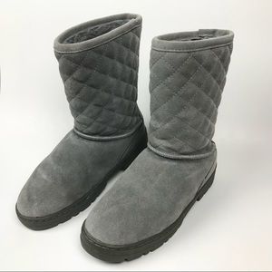 Winter Boot Leather Faux Fur Lined